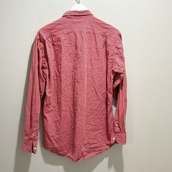 KANGOL Men's Red Plaid Button Down Up Sleeve Shirt Pocket Logo Size Large - Picture 2 of 7